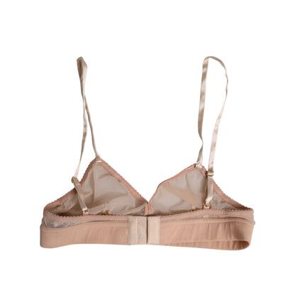 Dolce & Gabbana Powder Pink Nylon DG Logo Non Wire Bra Underwear