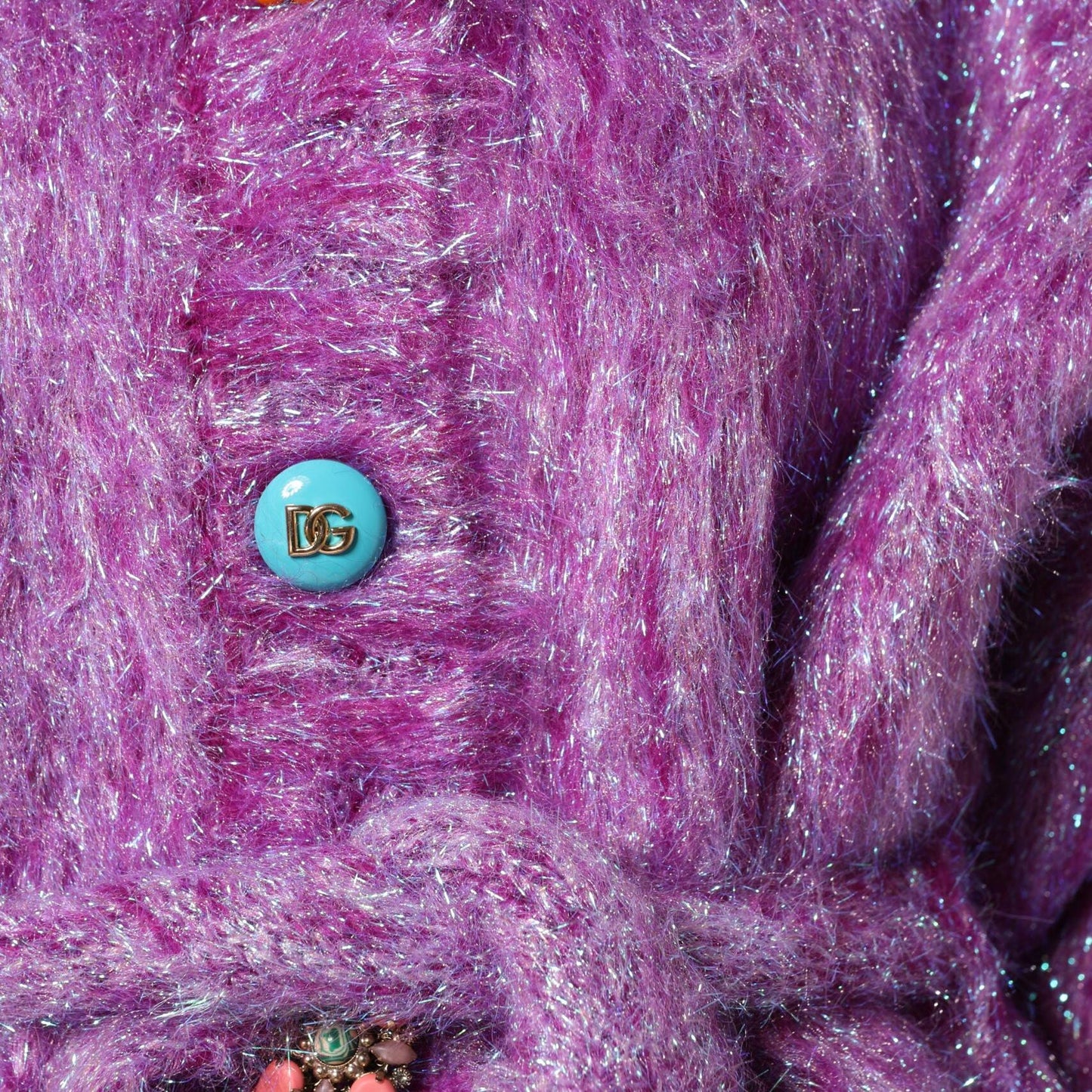 Dolce & Gabbana Purple Button Embellished Trench Coat Jacket