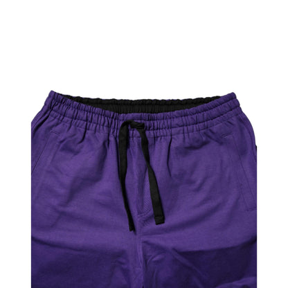 Dolce & Gabbana Purple Cotton Men Bermuda Sweatshorts Shorts