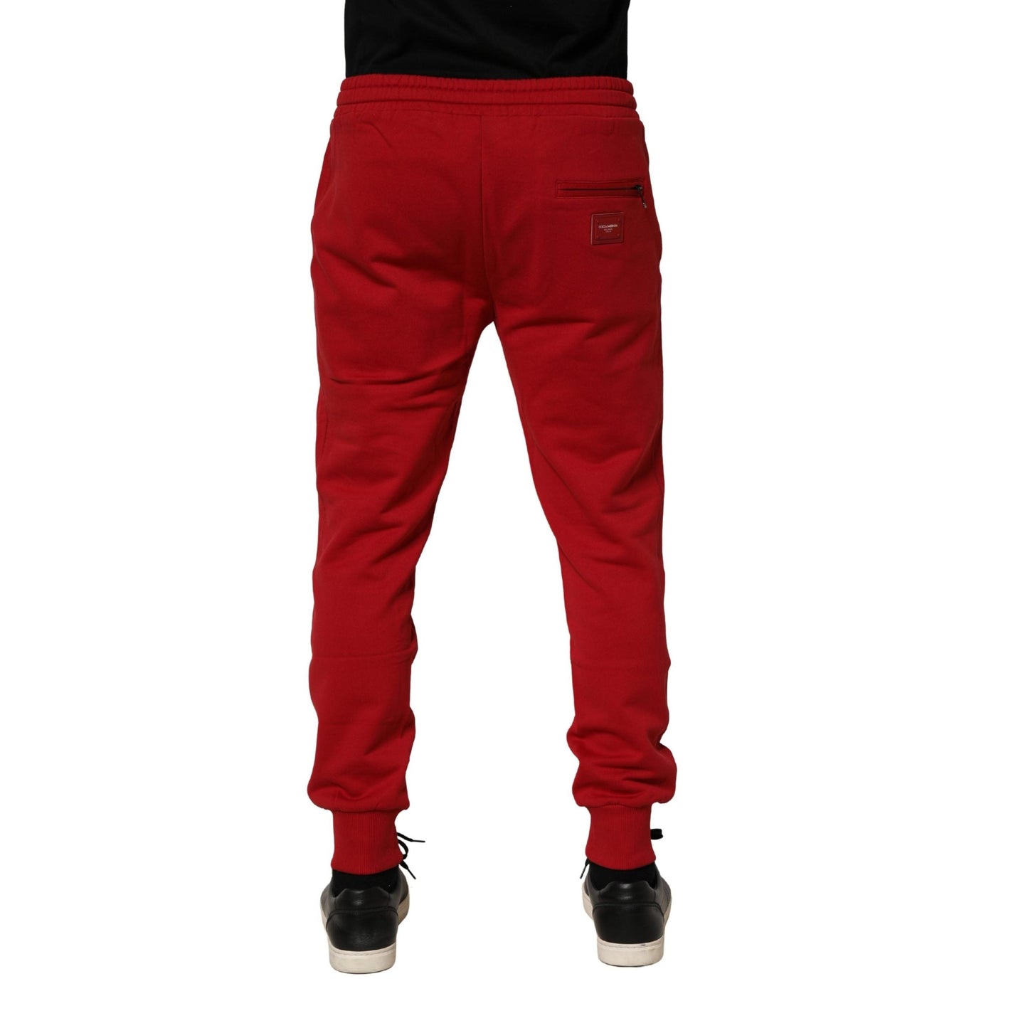 Dolce & Gabbana Red DG Logo Cotton Jogger Men Sweatpants Pants