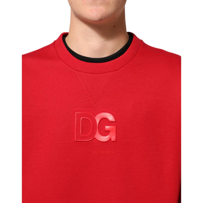 Dolce & Gabbana Red DG Logo Crew Neck Men Sweatshirt Sweater
