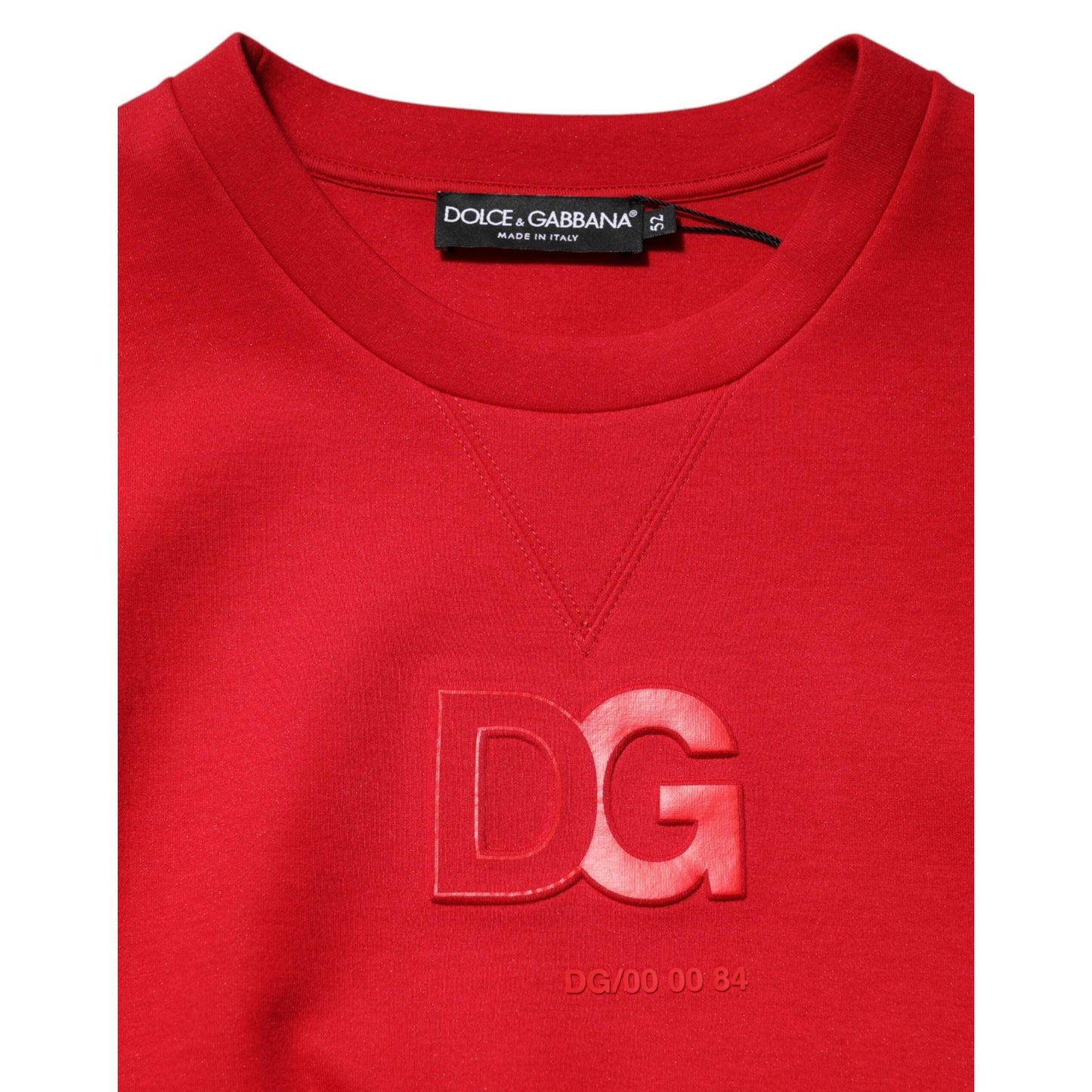 Dolce & Gabbana Red DG Logo Crew Neck Men Sweatshirt Sweater