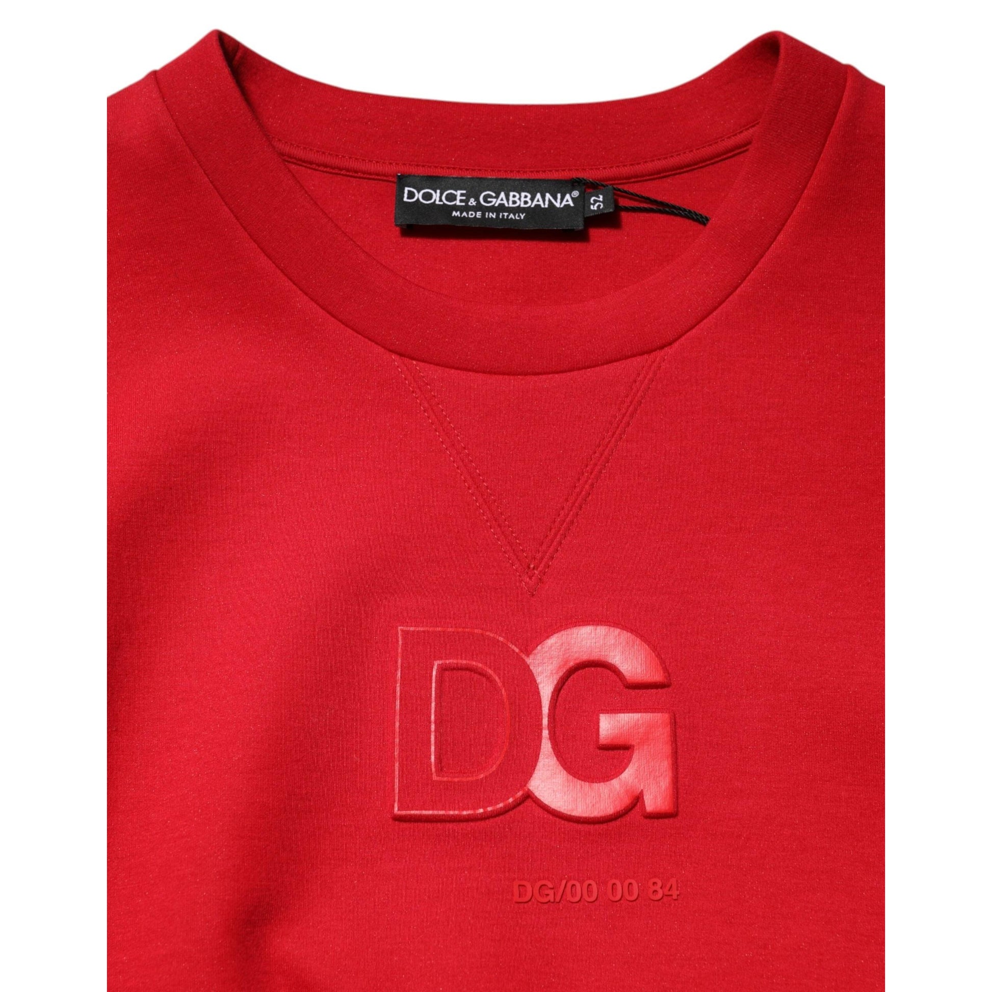 Dolce & Gabbana Red DG Logo Crew Neck Men Sweatshirt Sweater