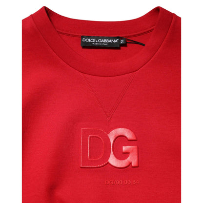 Dolce & Gabbana Red DG Logo Crew Neck Men Sweatshirt Sweater