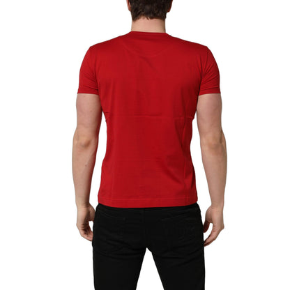 Dolce & Gabbana Red Goodluck 2023 Cotton Crew Neck T-shirt