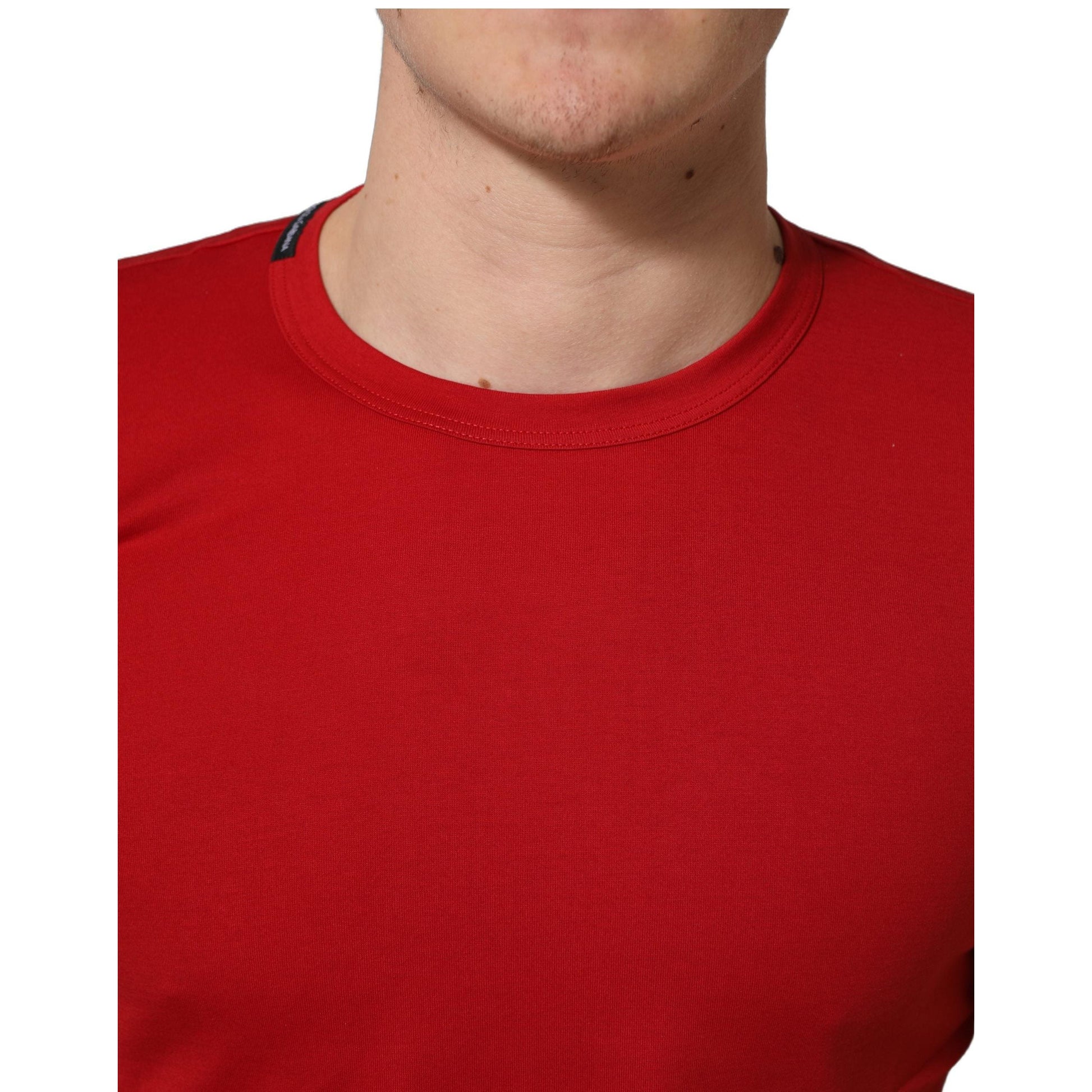 Dolce & Gabbana Red Goodluck 2023 Cotton Crew Neck T-shirt