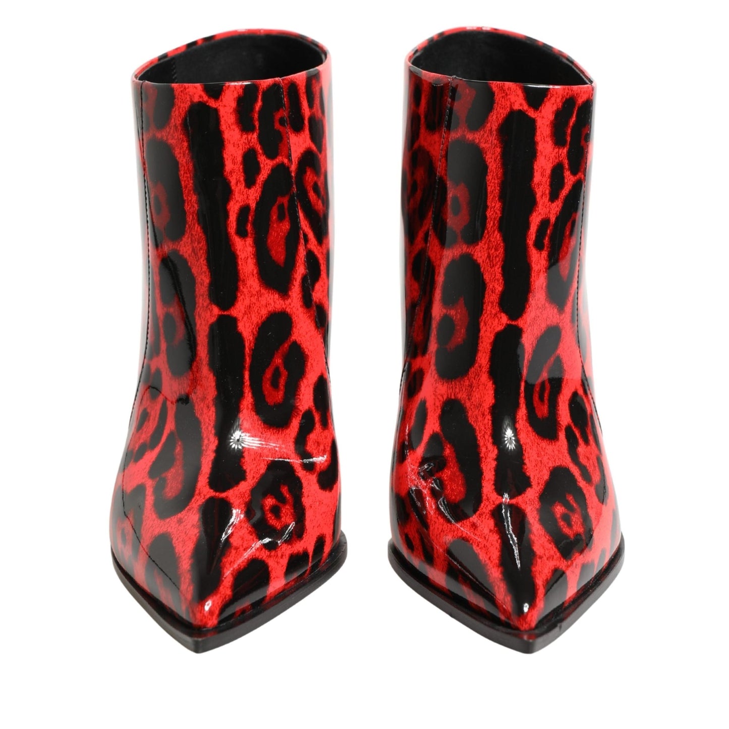 Dolce & Gabbana Red Leopard Cardinale Ankle Boots Shoes