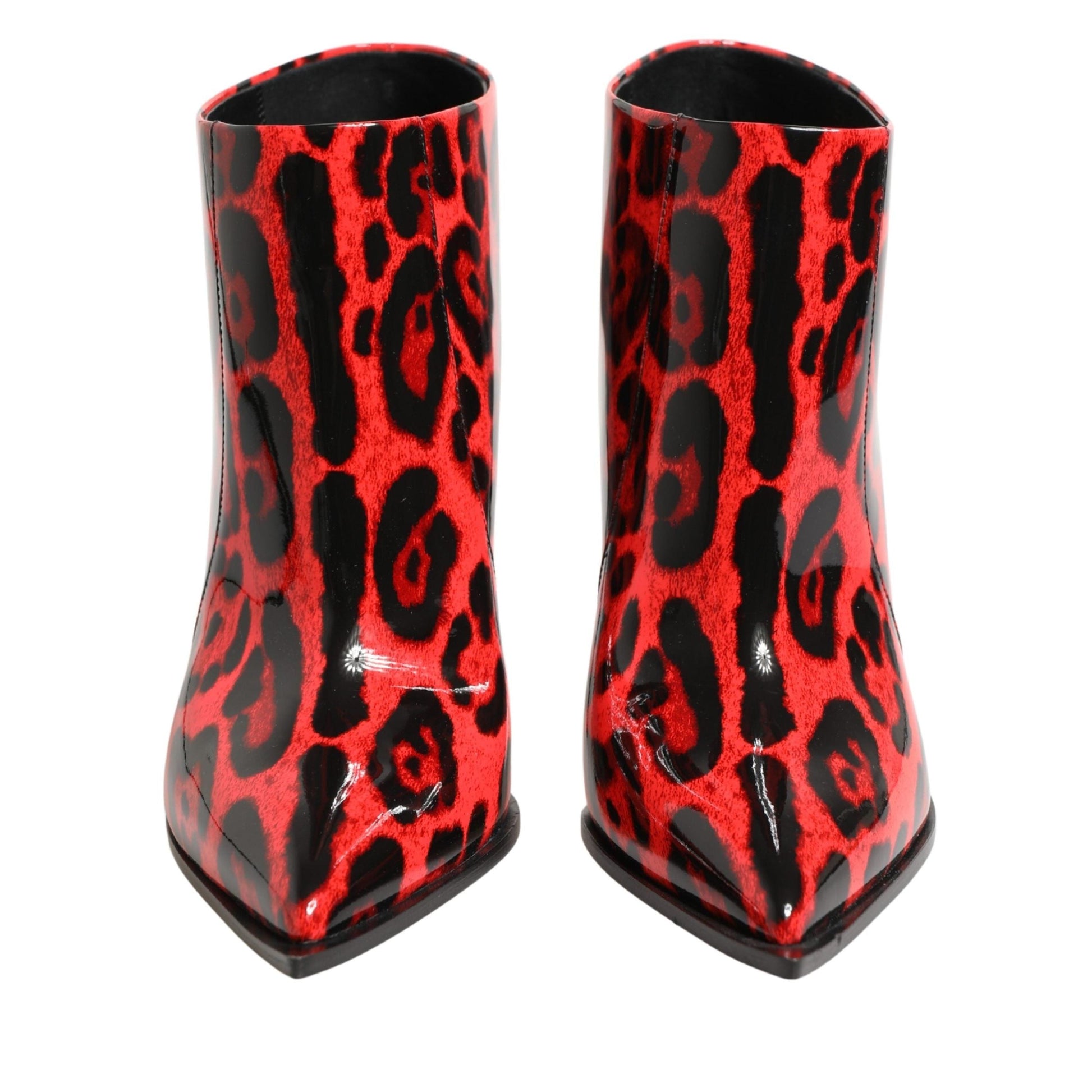 Dolce & Gabbana Red Leopard Cardinale Ankle Boots Shoes