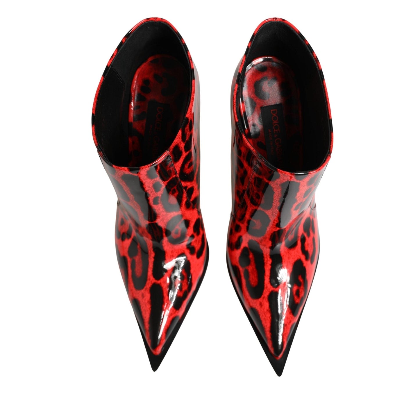 Dolce & Gabbana Red Leopard Cardinale Ankle Boots Shoes