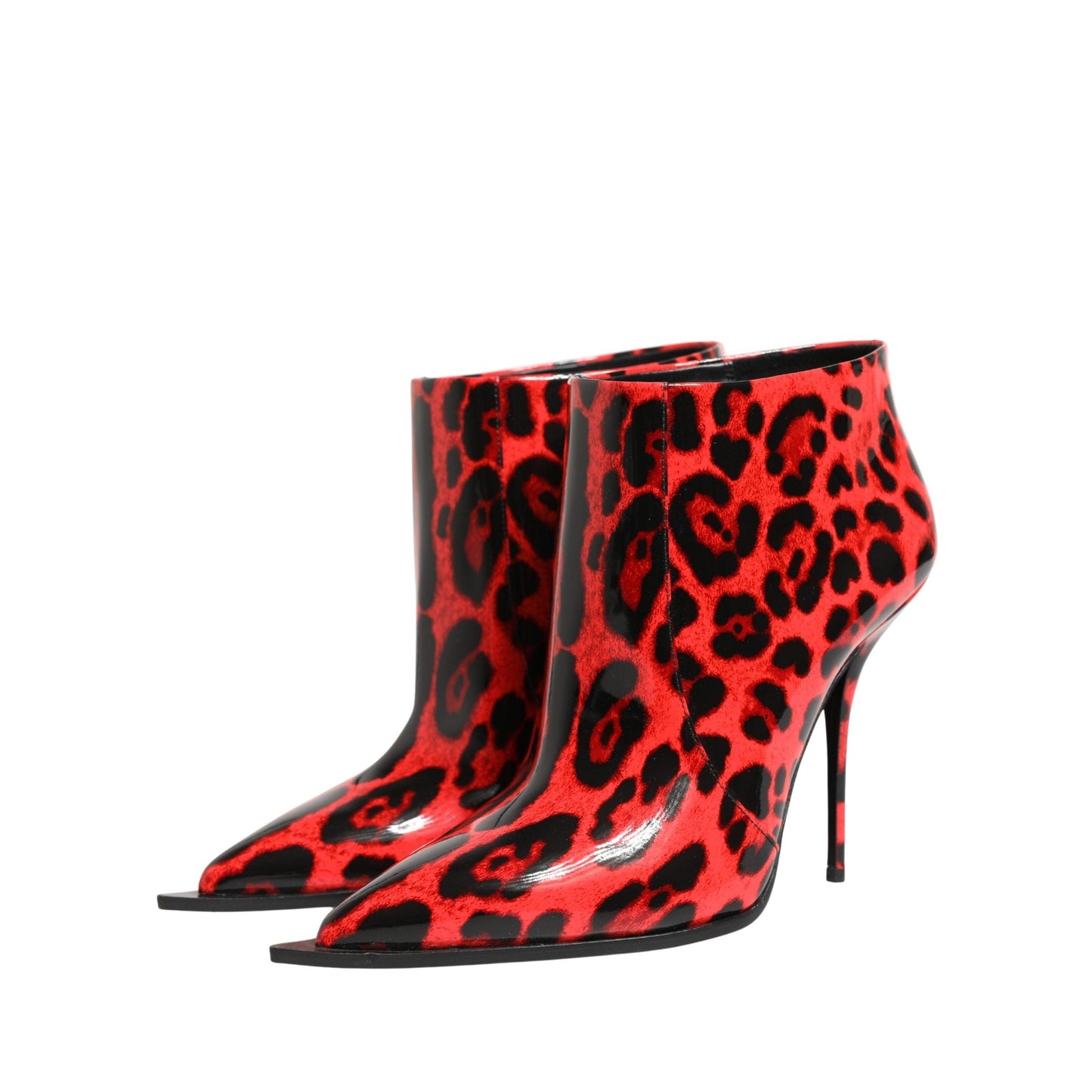 Dolce & Gabbana Red Leopard Cardinale Ankle Boots Shoes