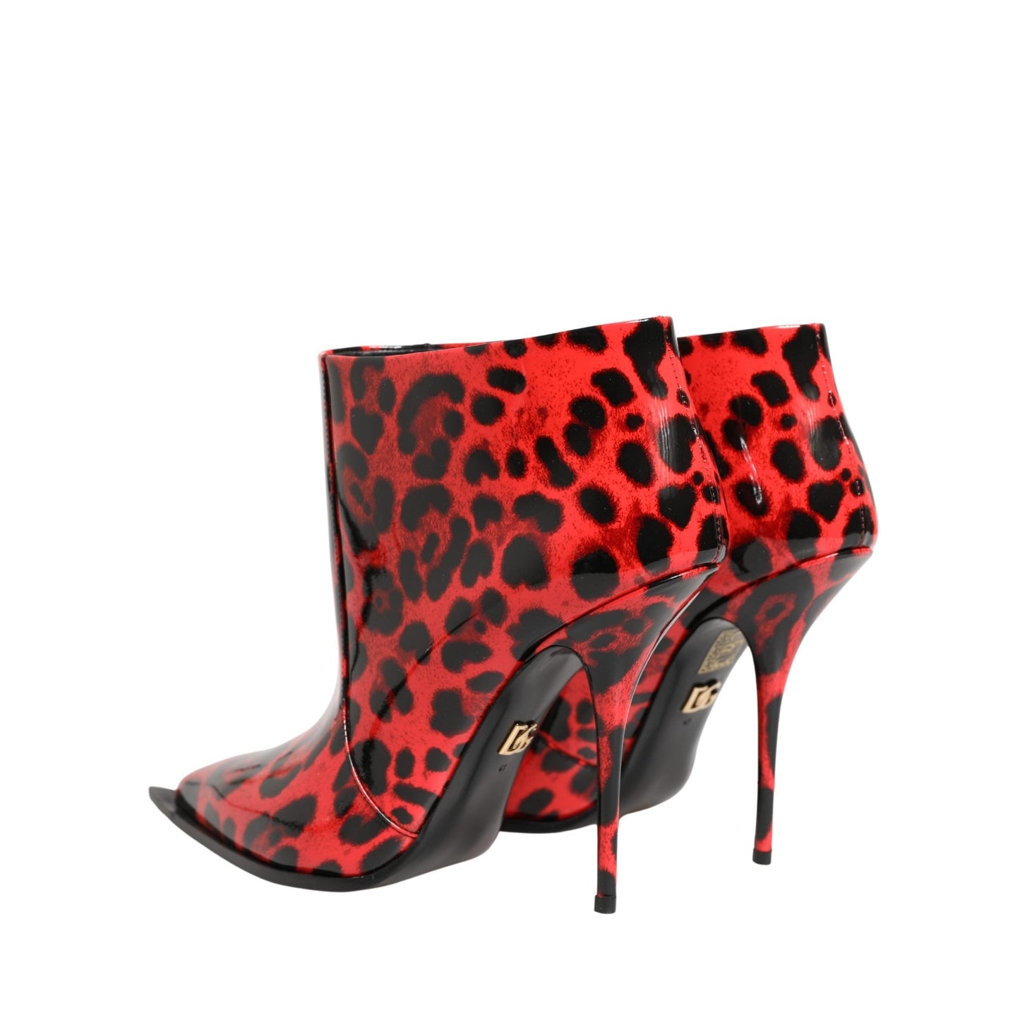 Dolce & Gabbana Red Leopard Cardinale Ankle Boots Shoes