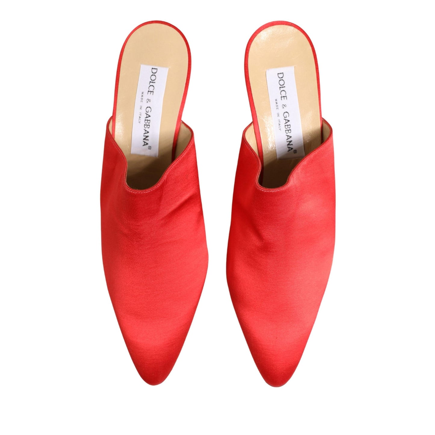 Dolce & Gabbana Red Suede Heel Mule Shoes