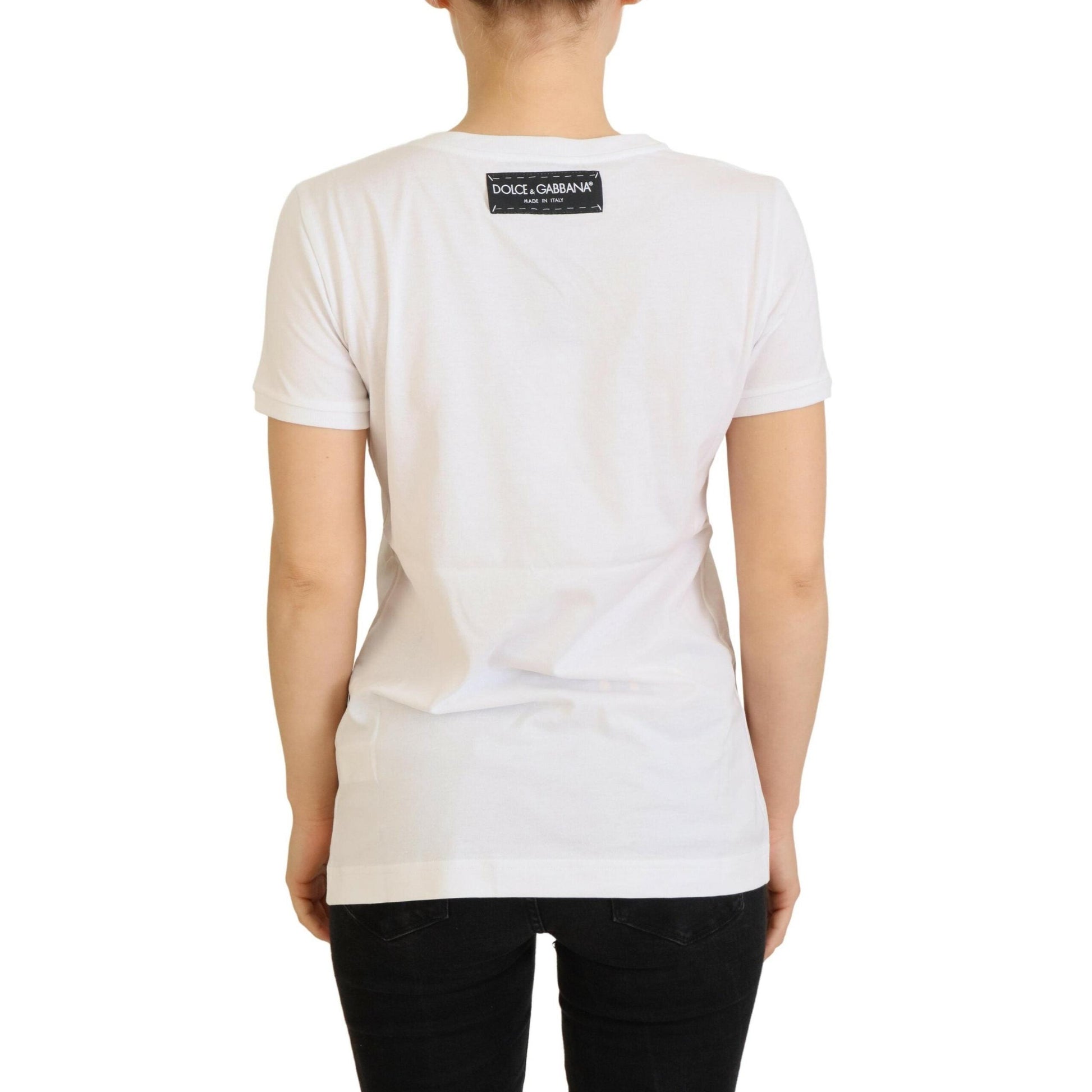 Dolce & Gabbana T-shirt Top White Textured Short Sleeve