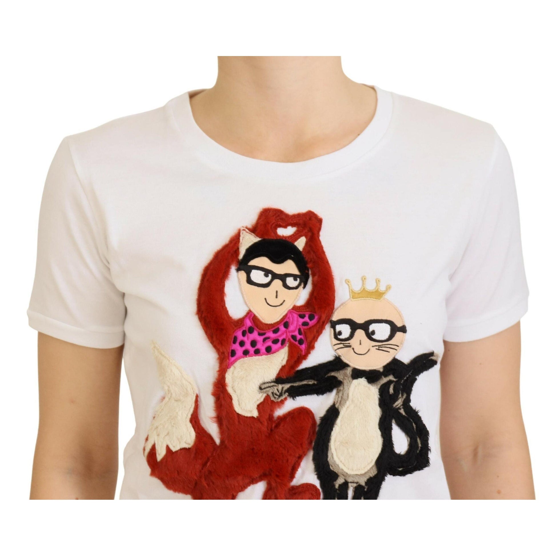 Dolce & Gabbana T-shirt Top White Textured Short Sleeve