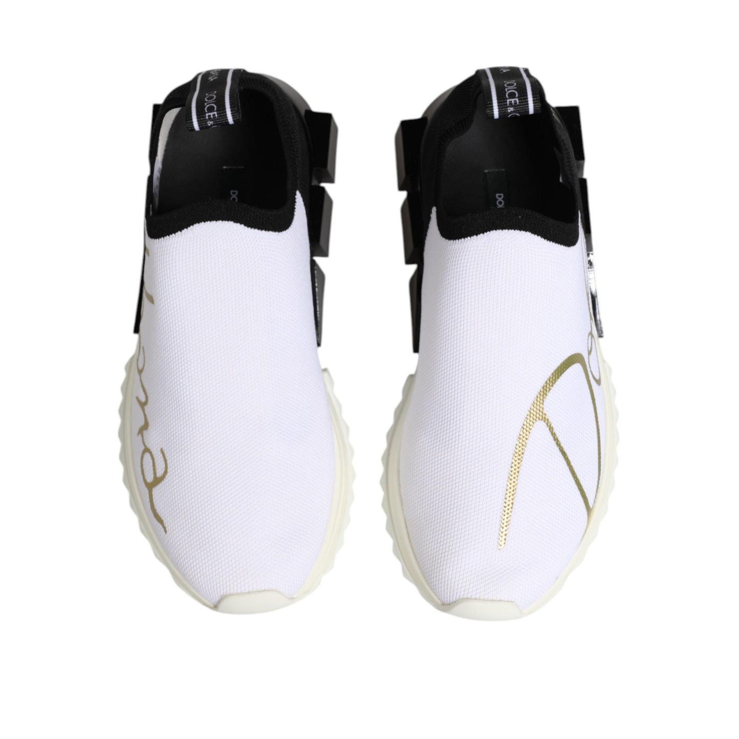 Dolce & Gabbana White Black Low Top Sorrento Sneakers Shoes