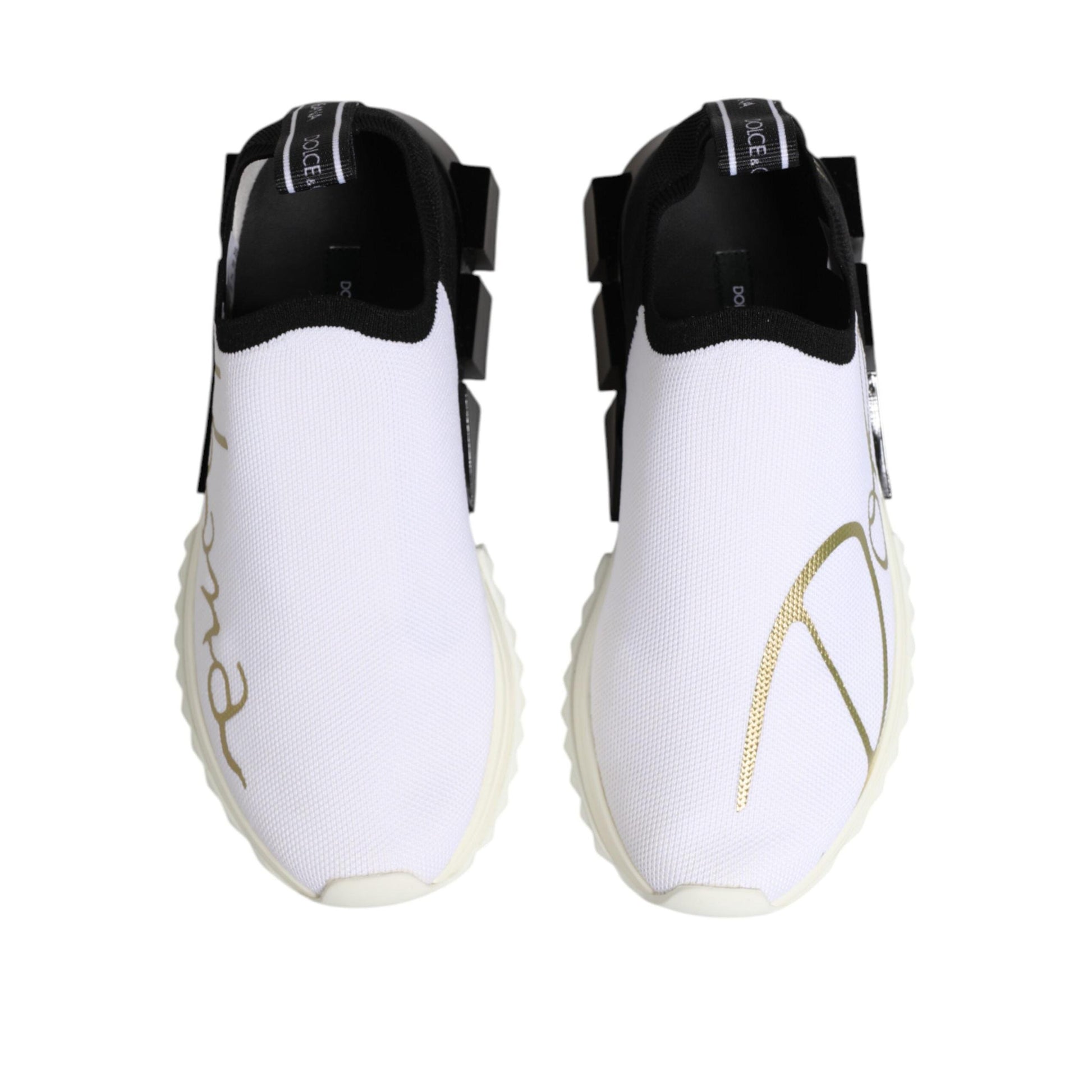 Dolce & Gabbana White Black Low Top Sorrento Sneakers Shoes