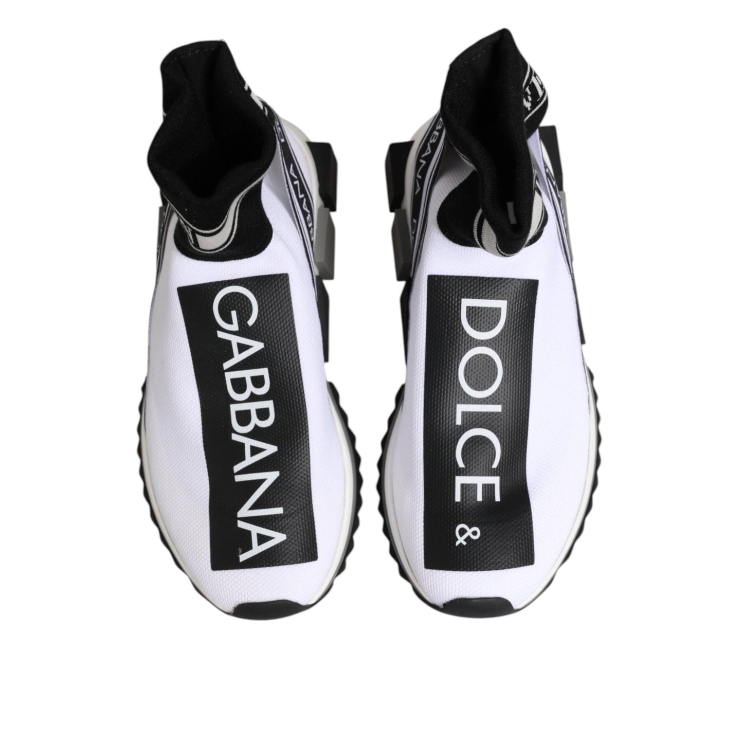 Dolce & Gabbana White Black Sorrento Socks Sneakers Shoes