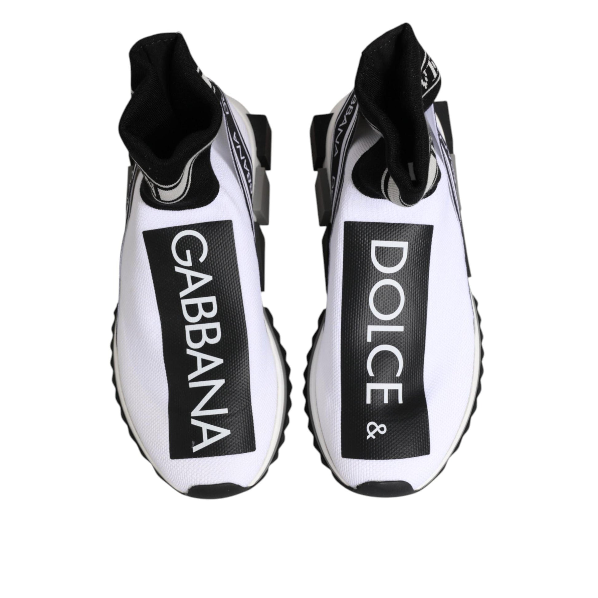 Dolce & Gabbana White Black Sorrento Socks Sneakers Shoes