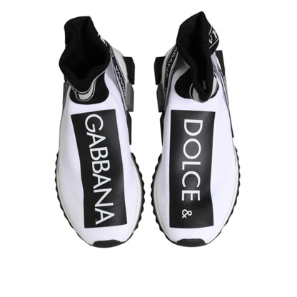 Dolce & Gabbana White Black Sorrento Socks Sneakers Shoes