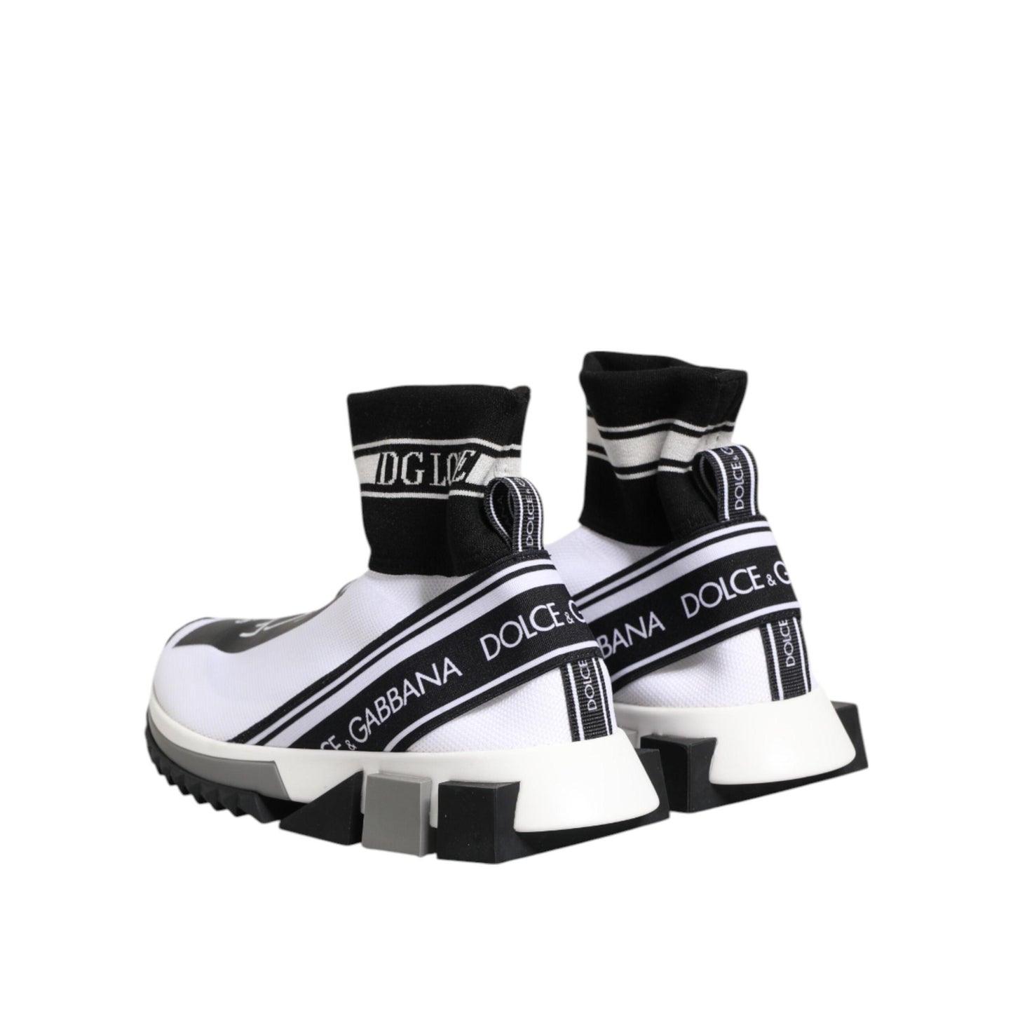 Dolce & Gabbana White Black Sorrento Socks Sneakers Shoes