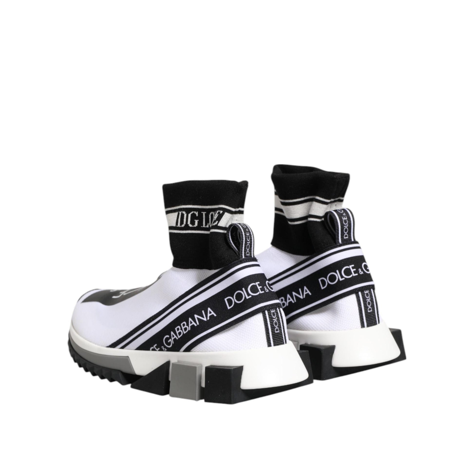Dolce & Gabbana White Black Sorrento Socks Sneakers Shoes