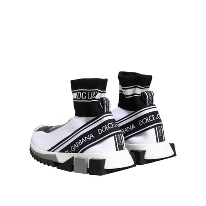 Dolce & Gabbana White Black Sorrento Socks Sneakers Shoes