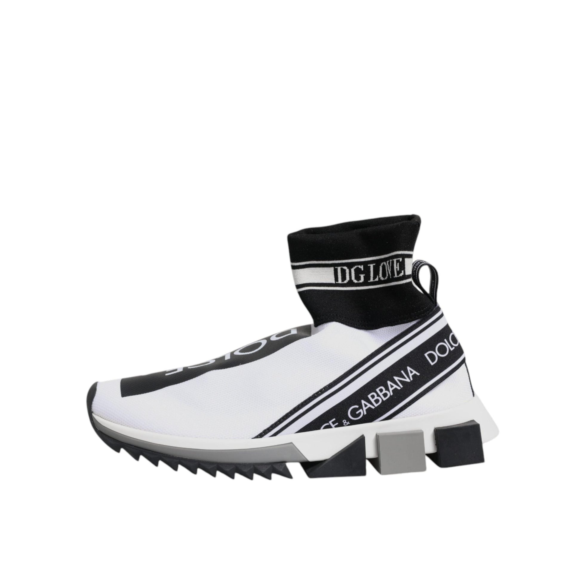 Dolce & Gabbana White Black Sorrento Socks Sneakers Shoes