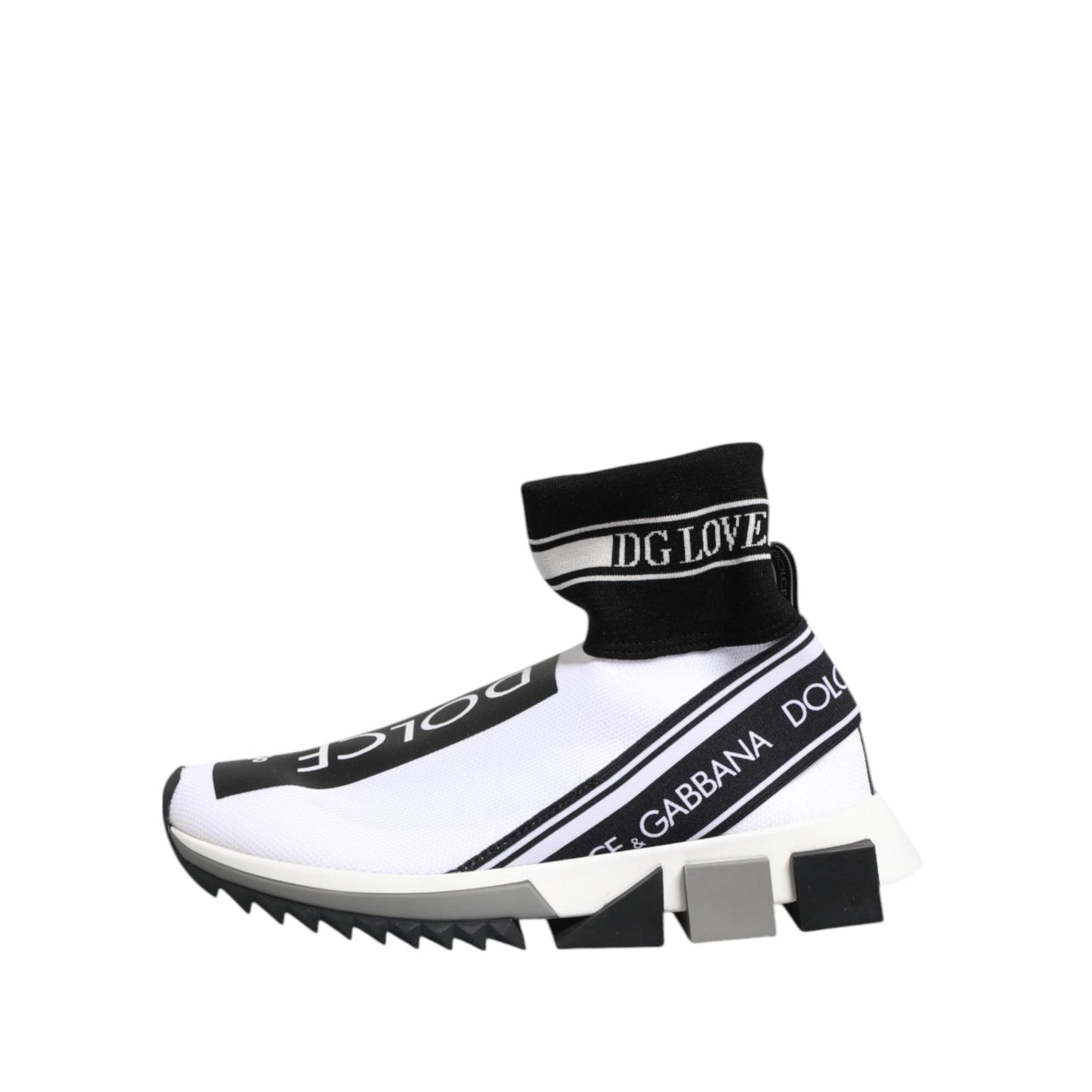 Dolce & Gabbana White Black Sorrento Socks Sneakers Shoes