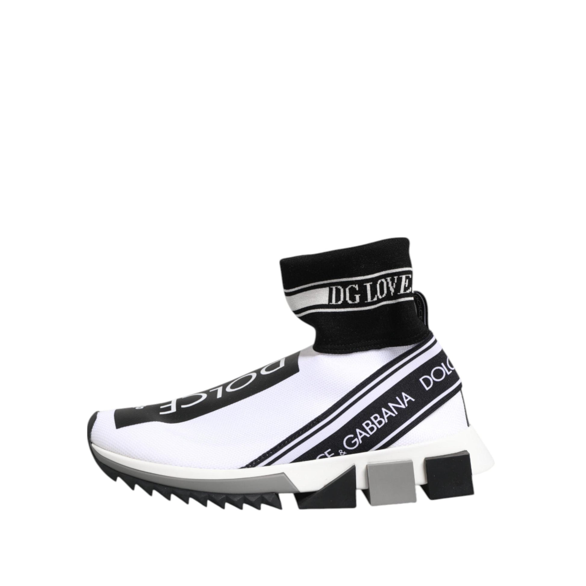 Dolce & Gabbana White Black Sorrento Socks Sneakers Shoes