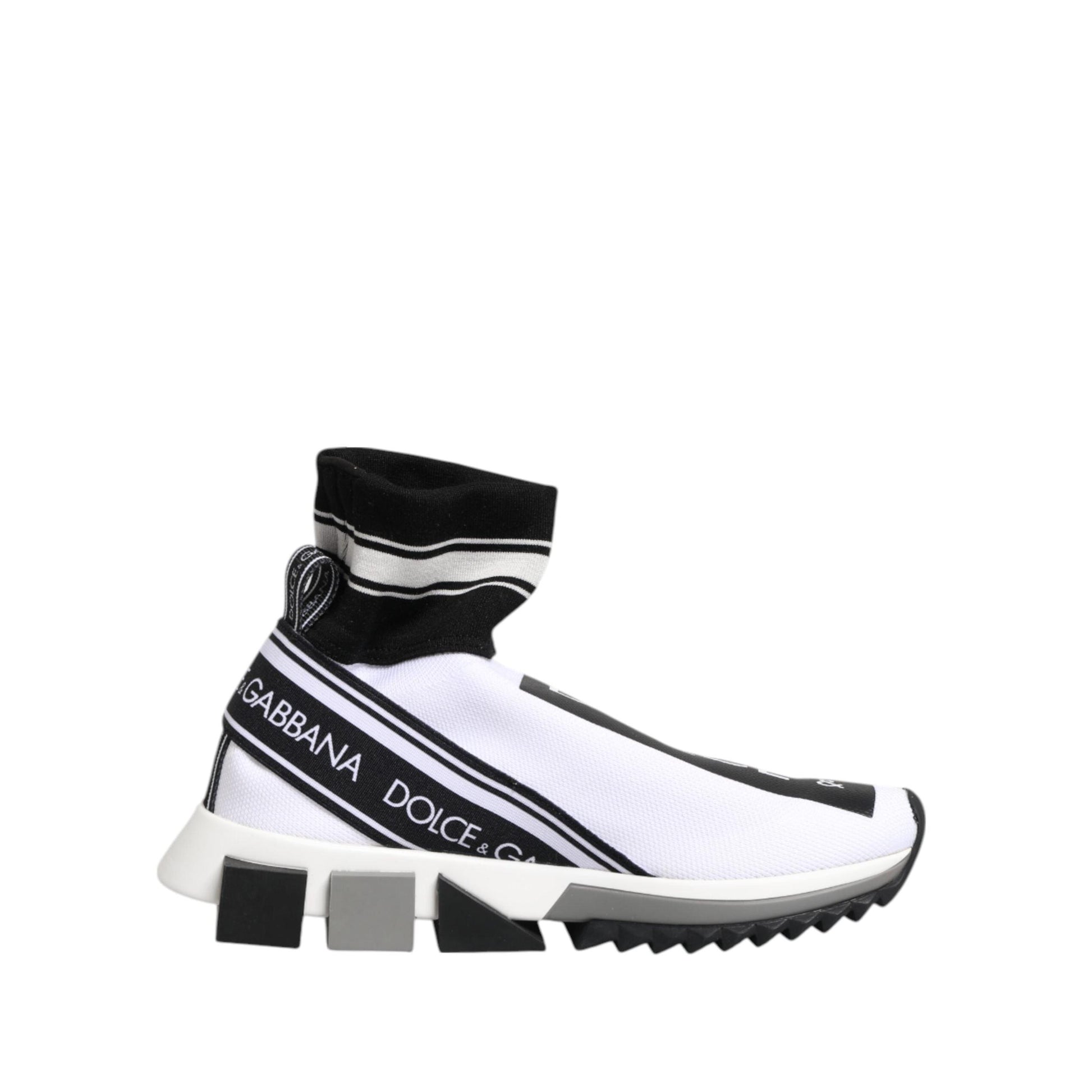 Dolce & Gabbana White Black Sorrento Socks Sneakers Shoes