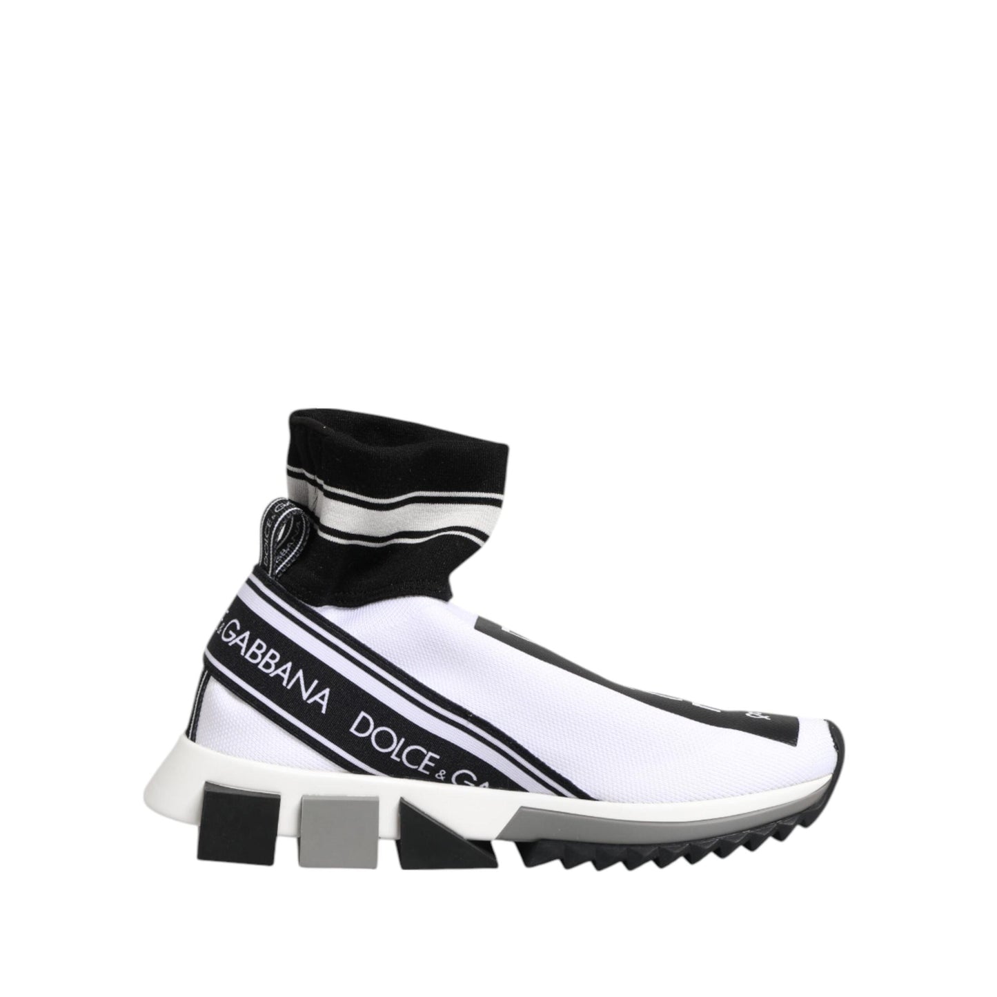 Dolce & Gabbana White Black Sorrento Socks Sneakers Shoes