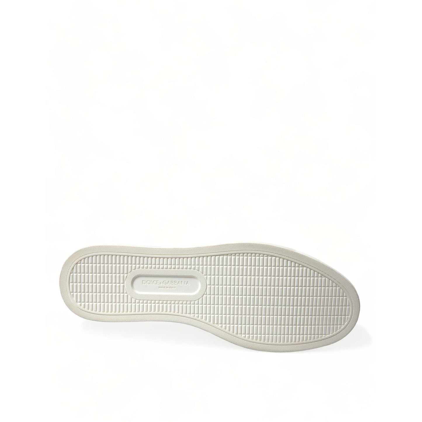 Dolce & Gabbana White Bordeaux Leather Logo Low Top Sneakers Shoes
