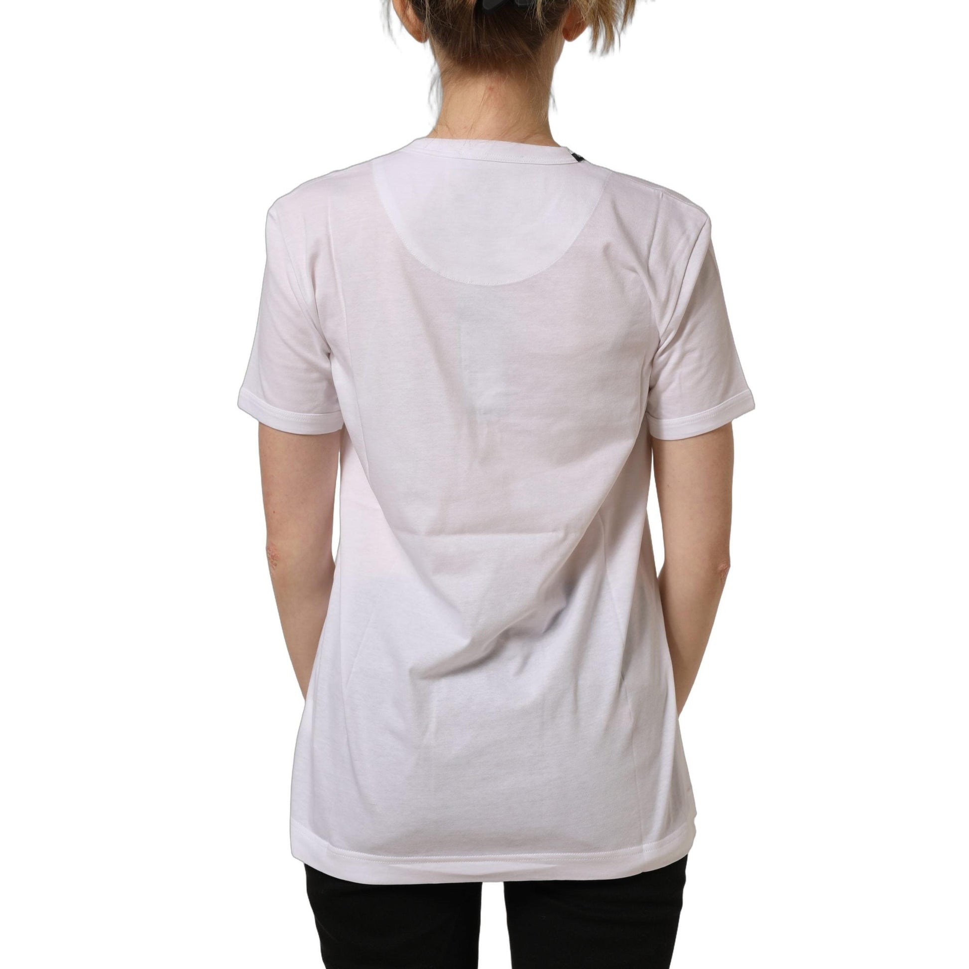 Dolce & Gabbana White Cotton Crew Neck Short Sleeves T-shirt