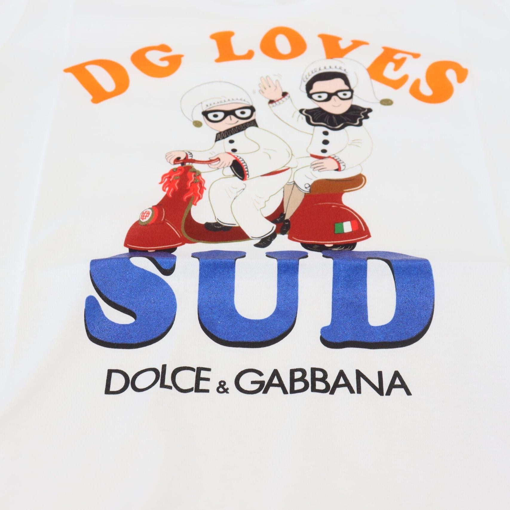 Dolce & Gabbana White Cotton DG Loves SUD T-shirt