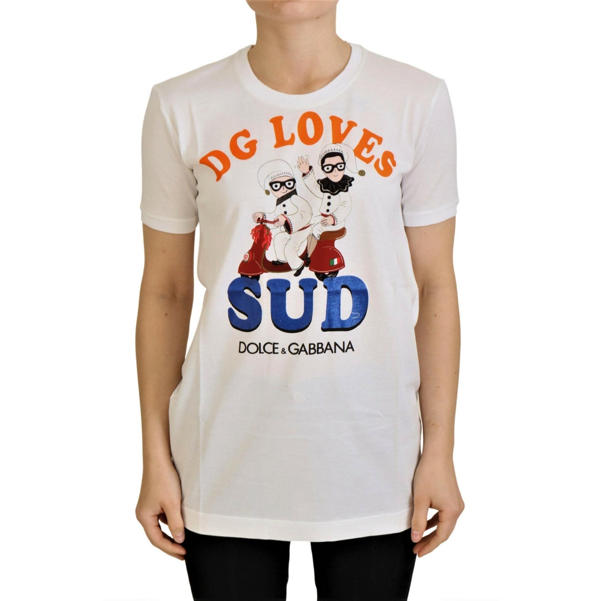 Dolce & Gabbana White Cotton DG Loves SUD T-shirt