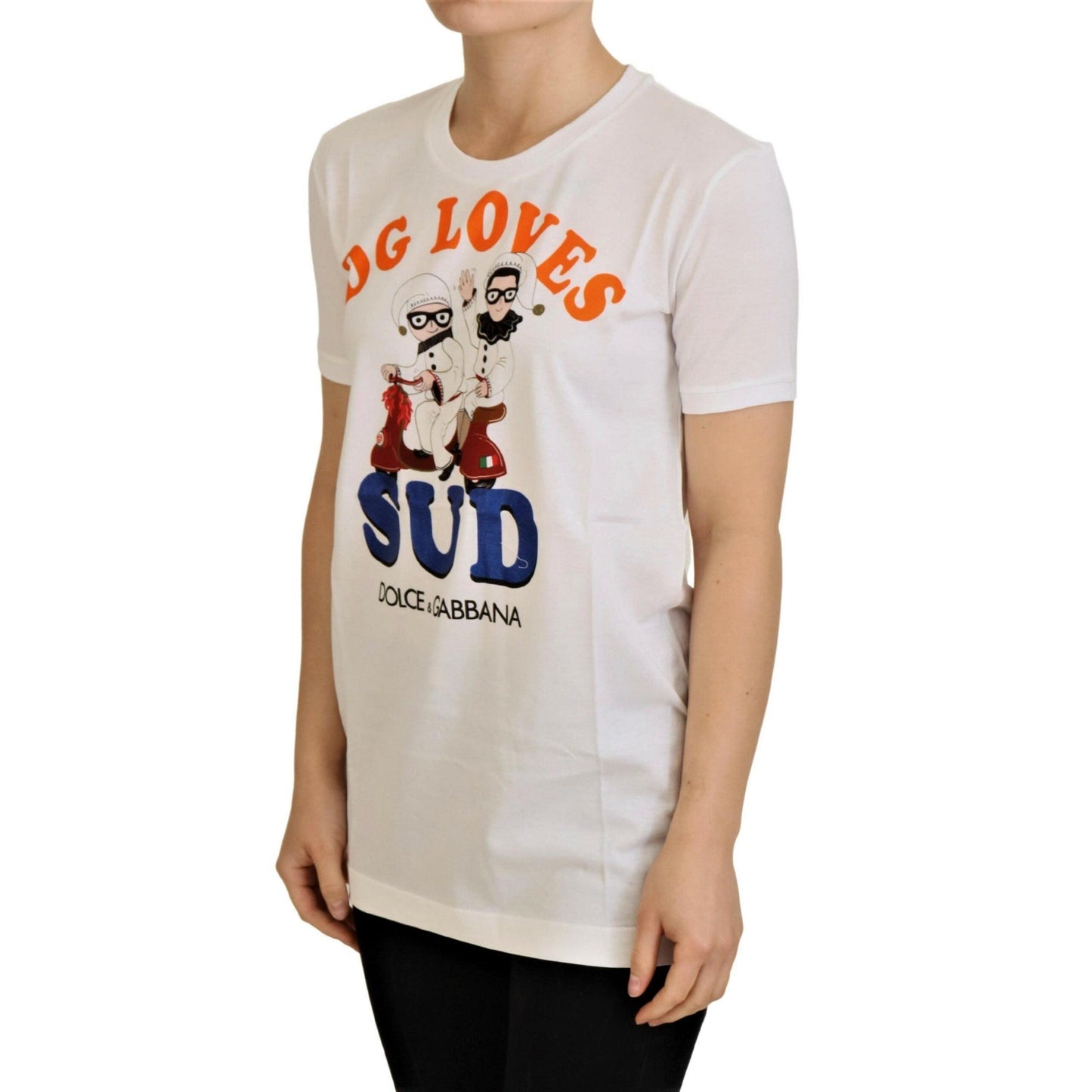 Dolce & Gabbana White Cotton DG Loves SUD T-shirt