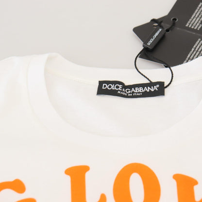 Dolce & Gabbana White Cotton DG Loves SUD T-shirt