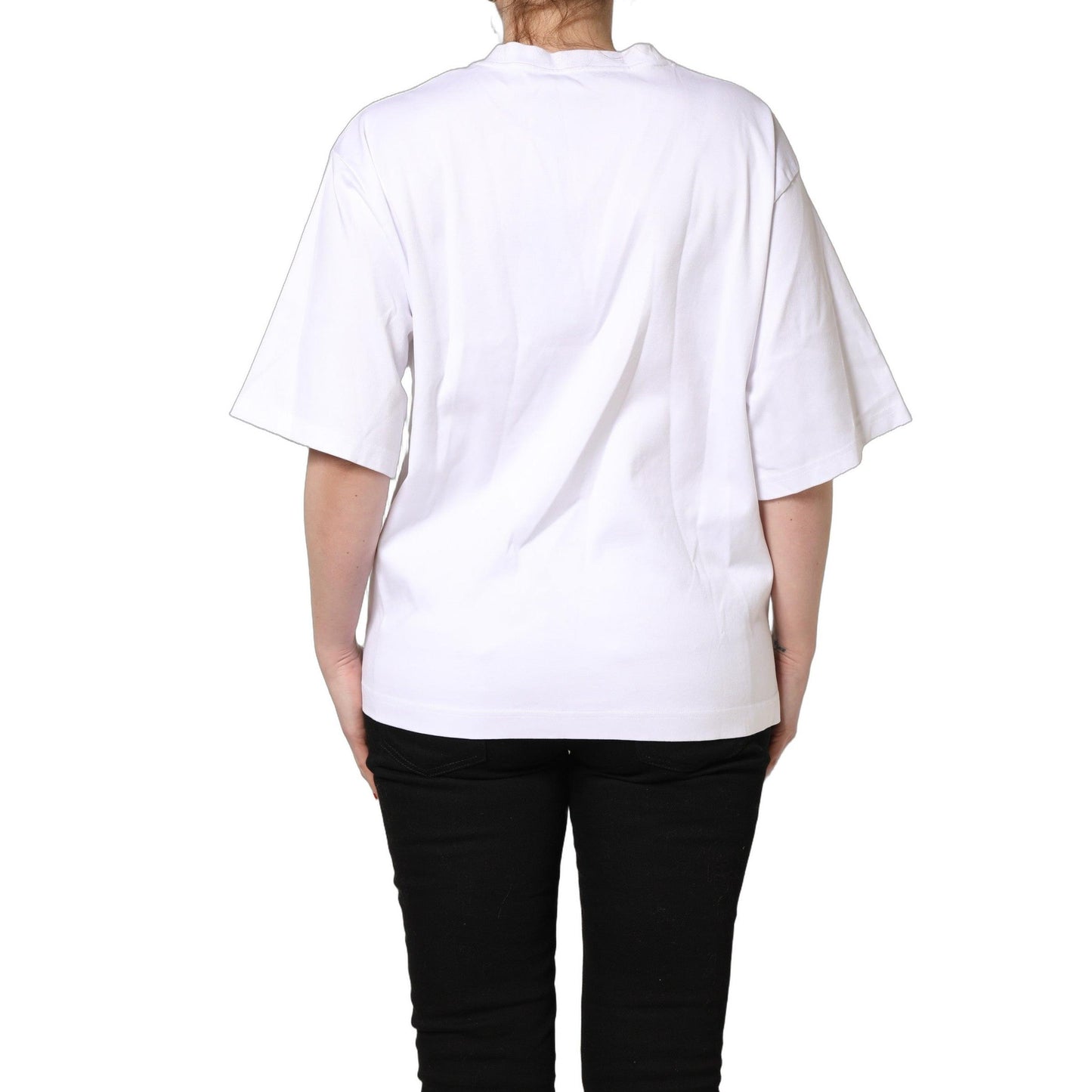 Dolce & Gabbana White I'm A Super Model Fan Print Jersey T-shirt