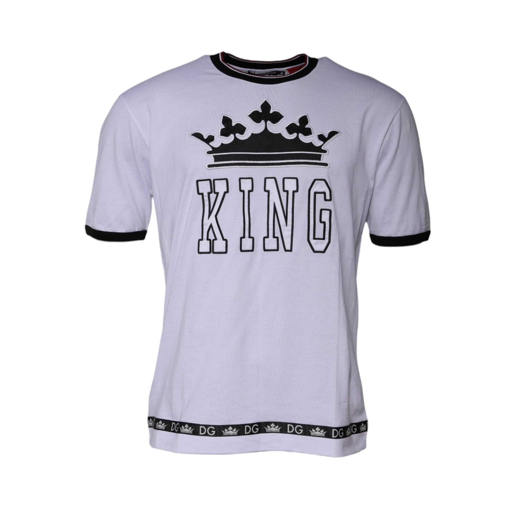 Dolce & Gabbana White Jersey Crew Neck Short Sleeves T-shirt