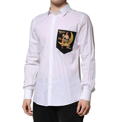 Dolce & Gabbana White MARTINI Long Sleeves Men Formal Shirt