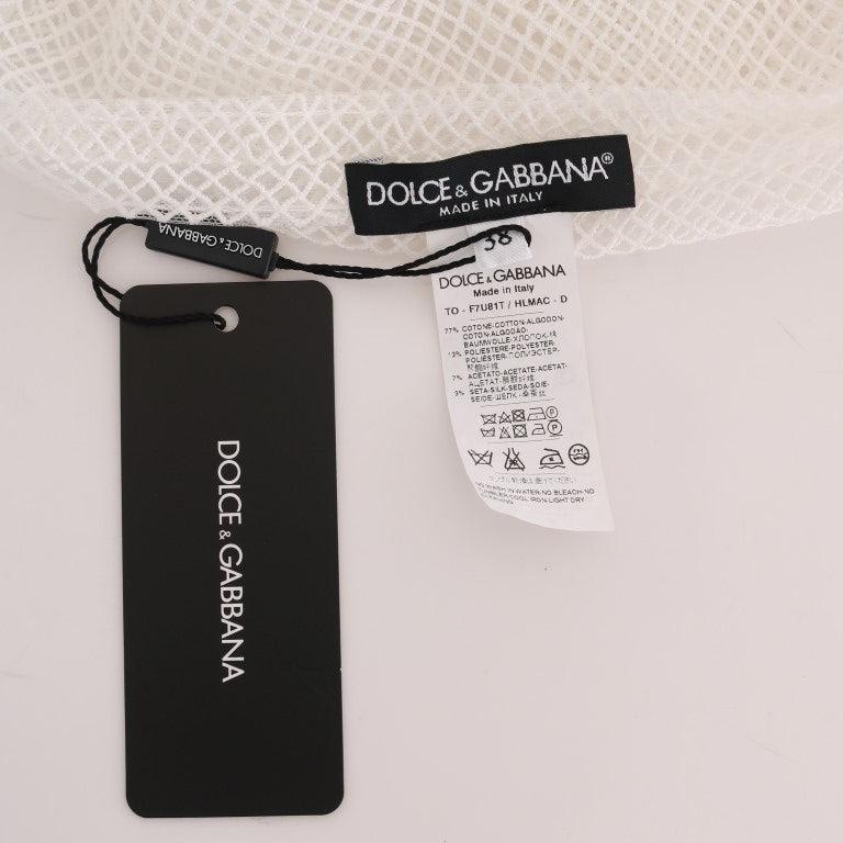 Dolce & Gabbana White Net Tank Transparent Top