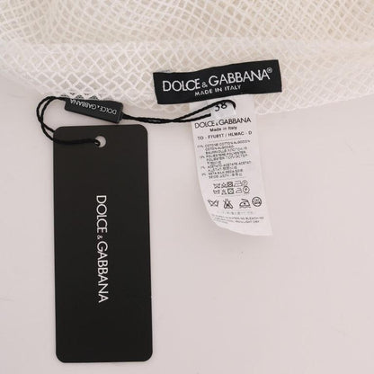 Dolce & Gabbana White Net Tank Transparent Top
