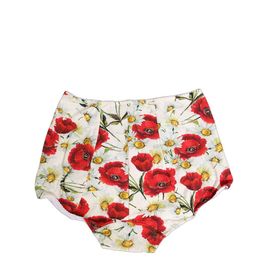 Dolce & Gabbana White Nylon Floral High Waisted Girdle Underwear