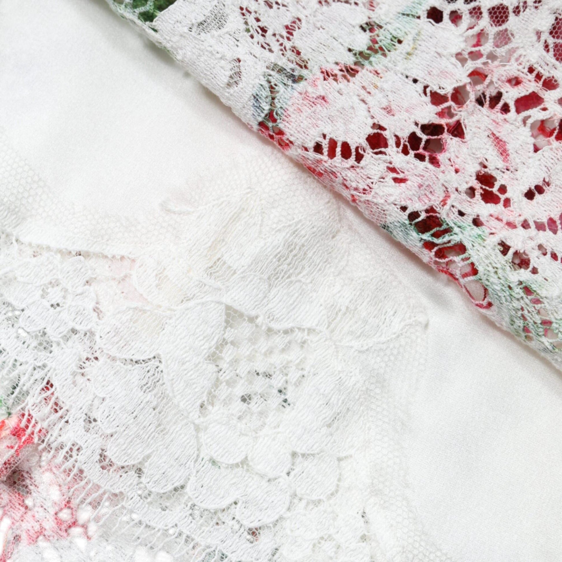 Dolce & Gabbana White Peony Lace Short Sleeves Blouse Top
