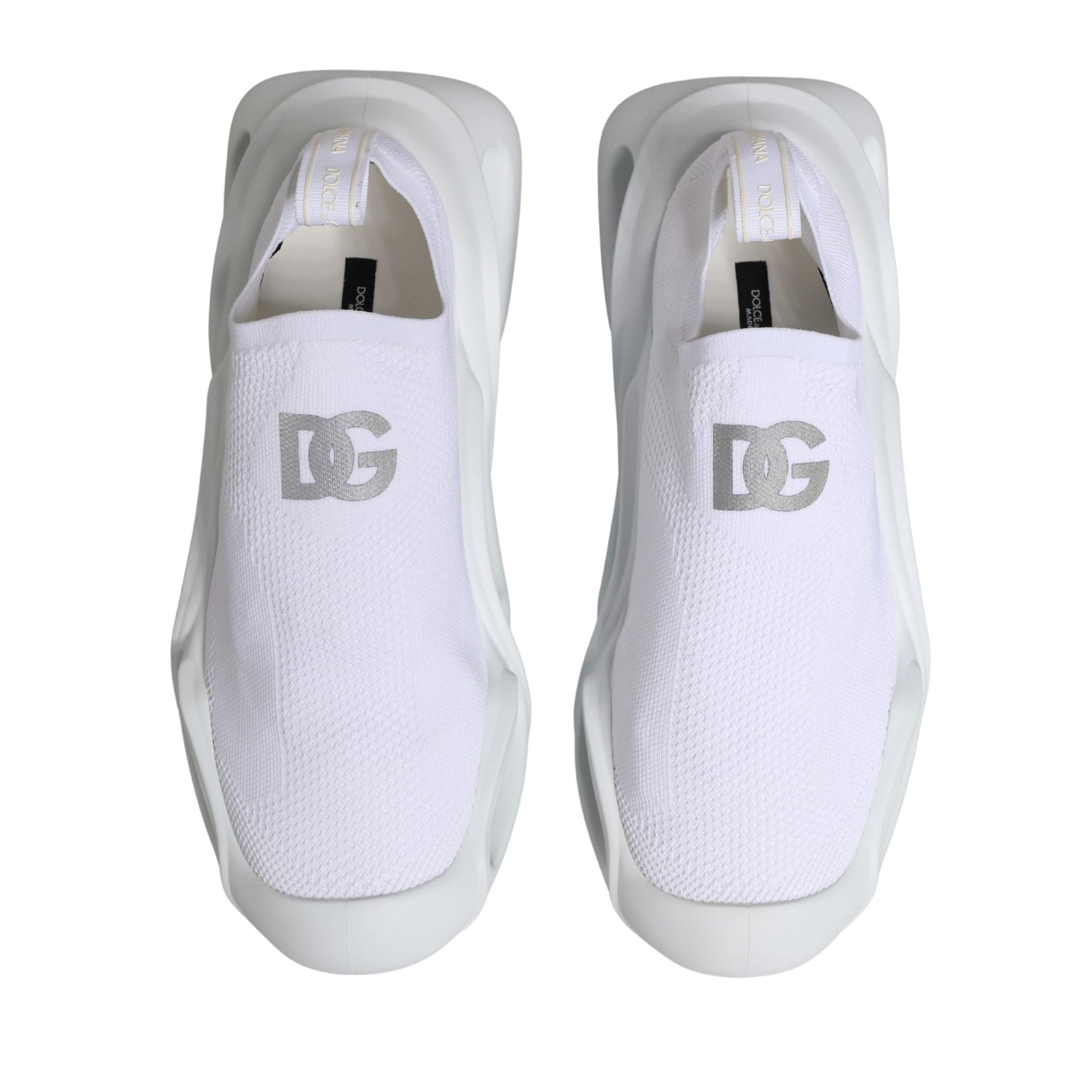 Dolce & Gabbana White Slip On Wave Low Top Sneakers Shoes