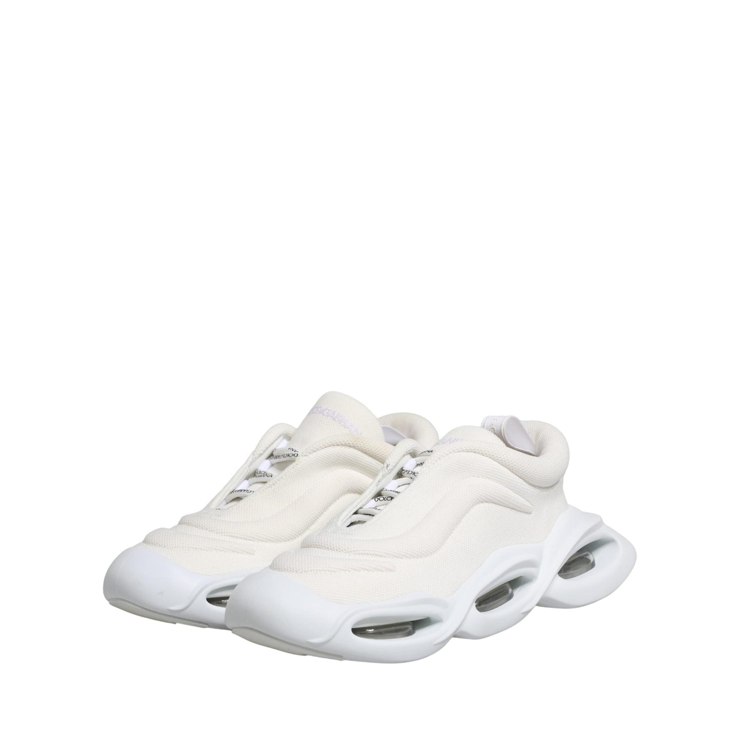 Dolce & Gabbana White Slip On Wave Low Top Sneakers Shoes