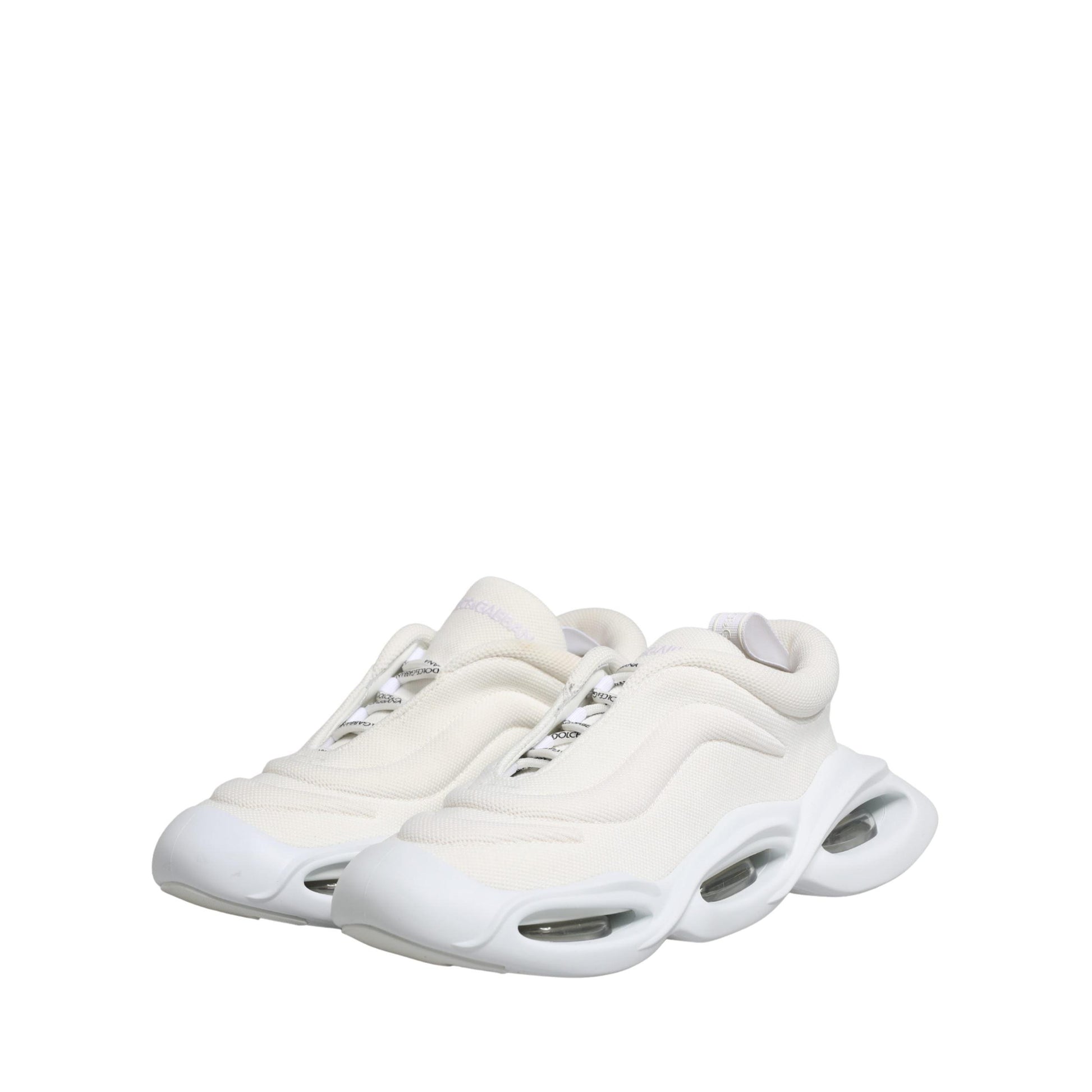 Dolce & Gabbana White Slip On Wave Low Top Sneakers Shoes
