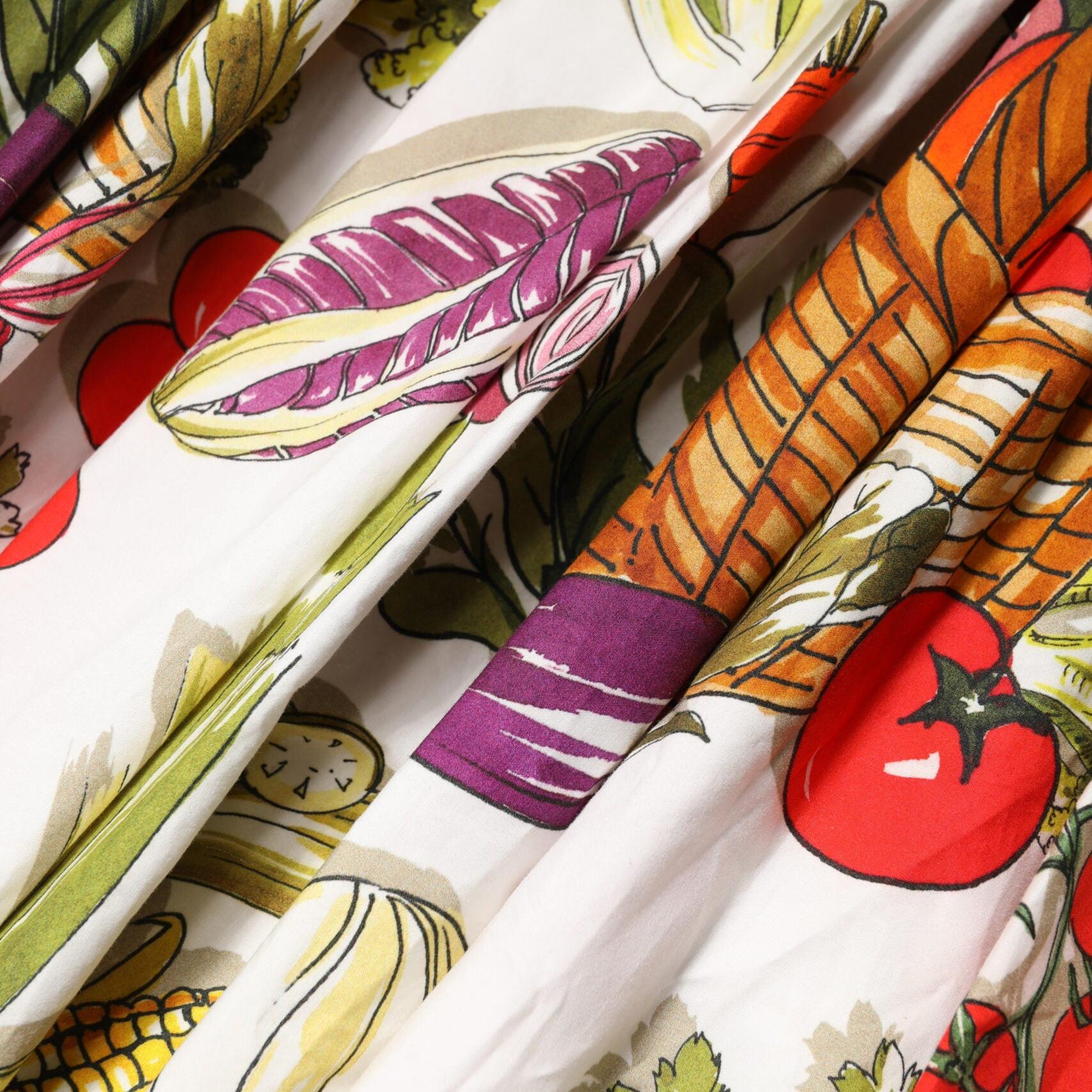 Dolce & Gabbana White Vegetables Sleeveless A-line Dress