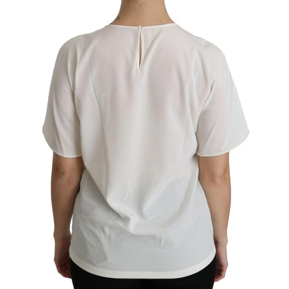 Dolce & Gabbana White #dgfamily Patch Short Sleeve Blouse Top