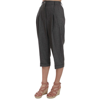 Dolce & Gabbana Wool Cropped Trouser Pleated Pant